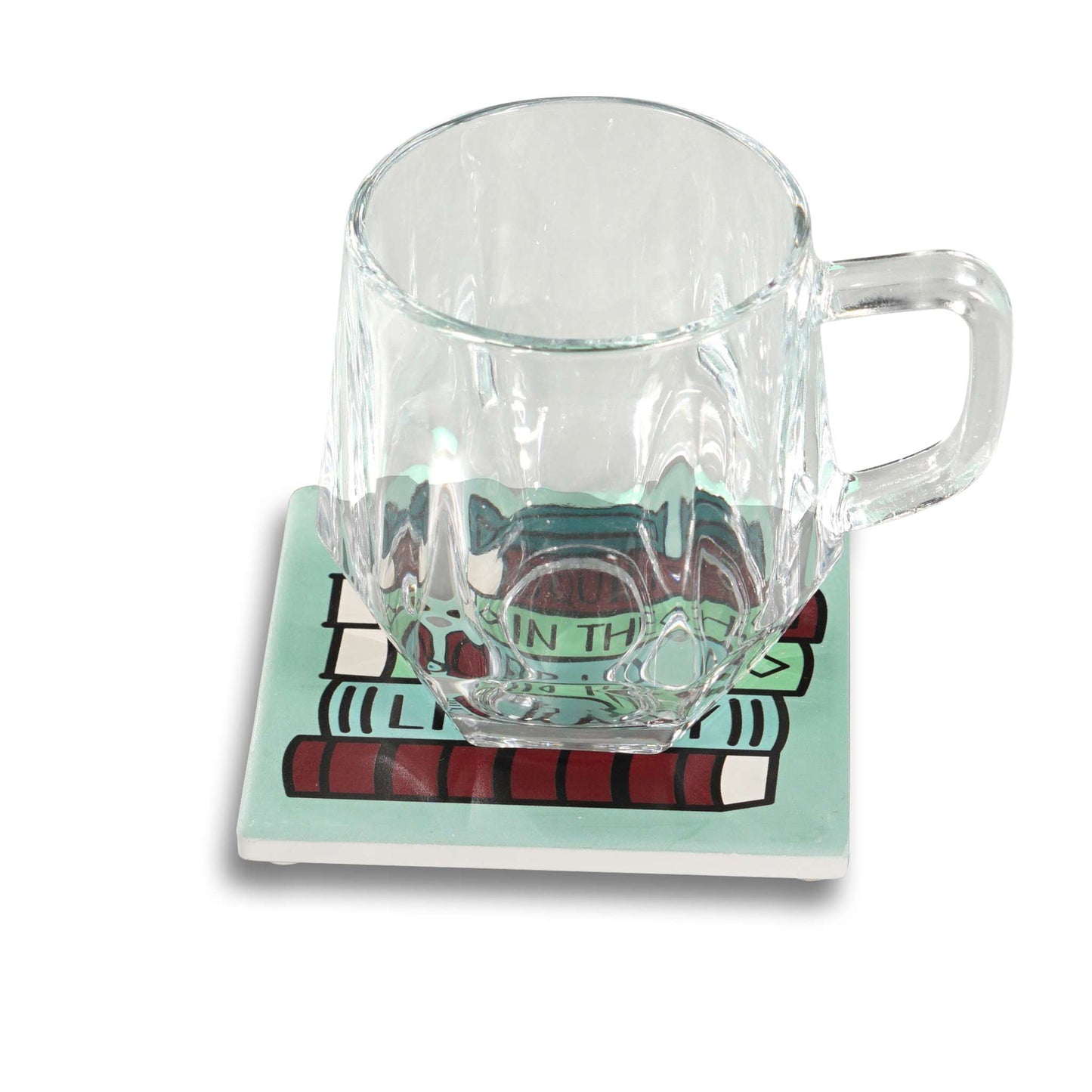 Ceramic Square Coaster – Quiet in the Library