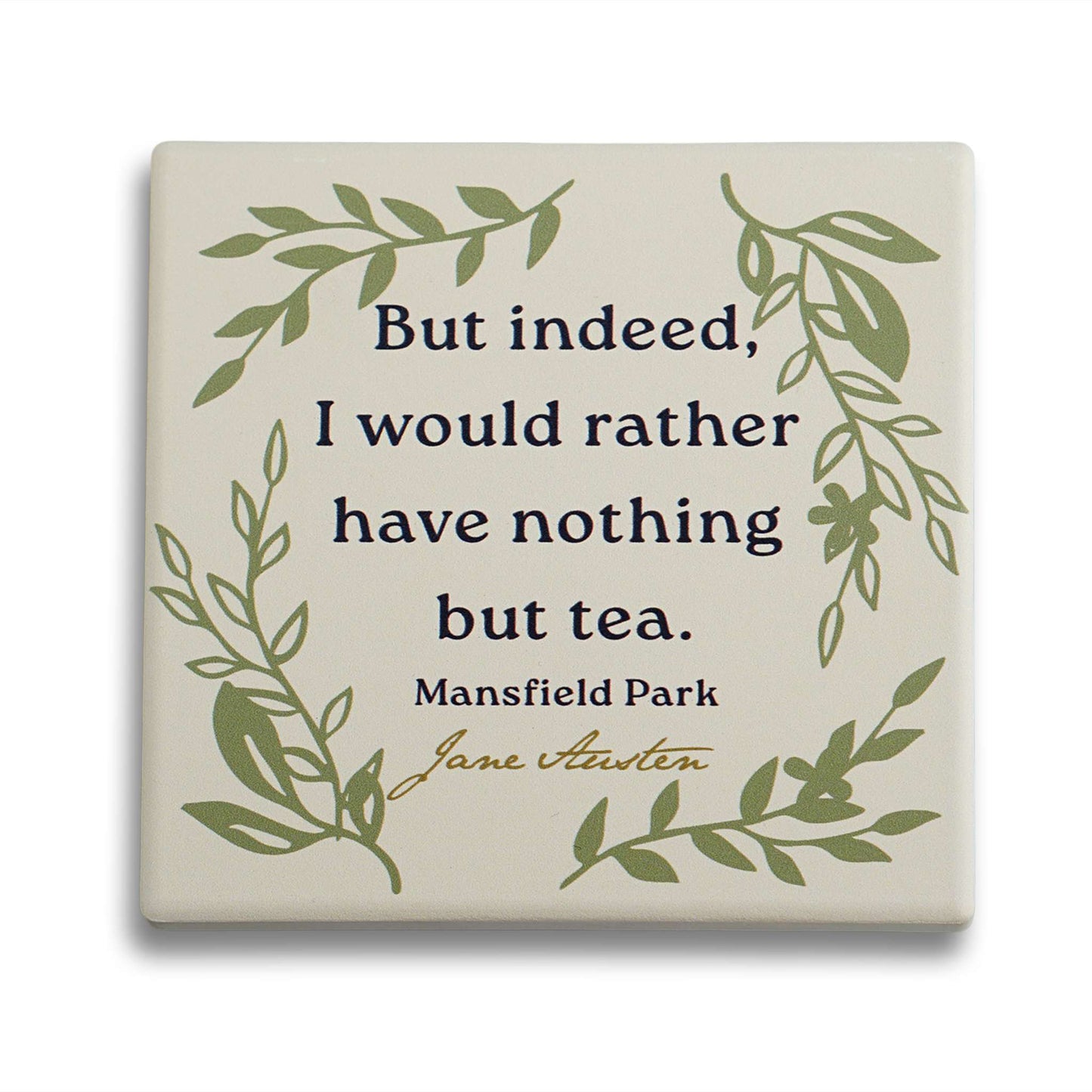 Jane Austen Mansfield Park Square Ceramic Coaster