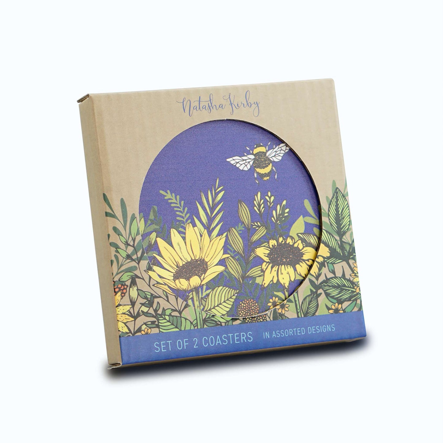 Ceramic Coasters Sunflower Bee Butterfly Flowers Floral