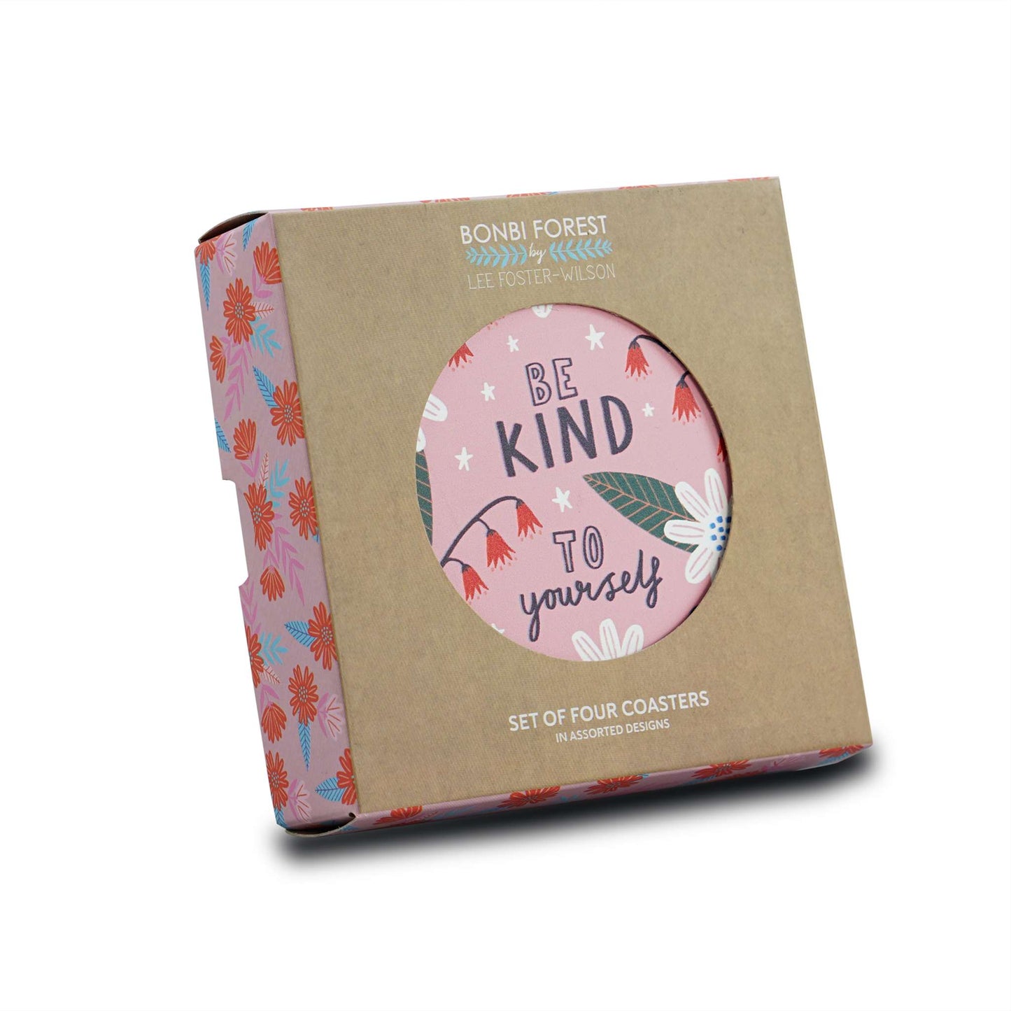 Ceramic Coasters Floral Pattern Positive Uplifting message