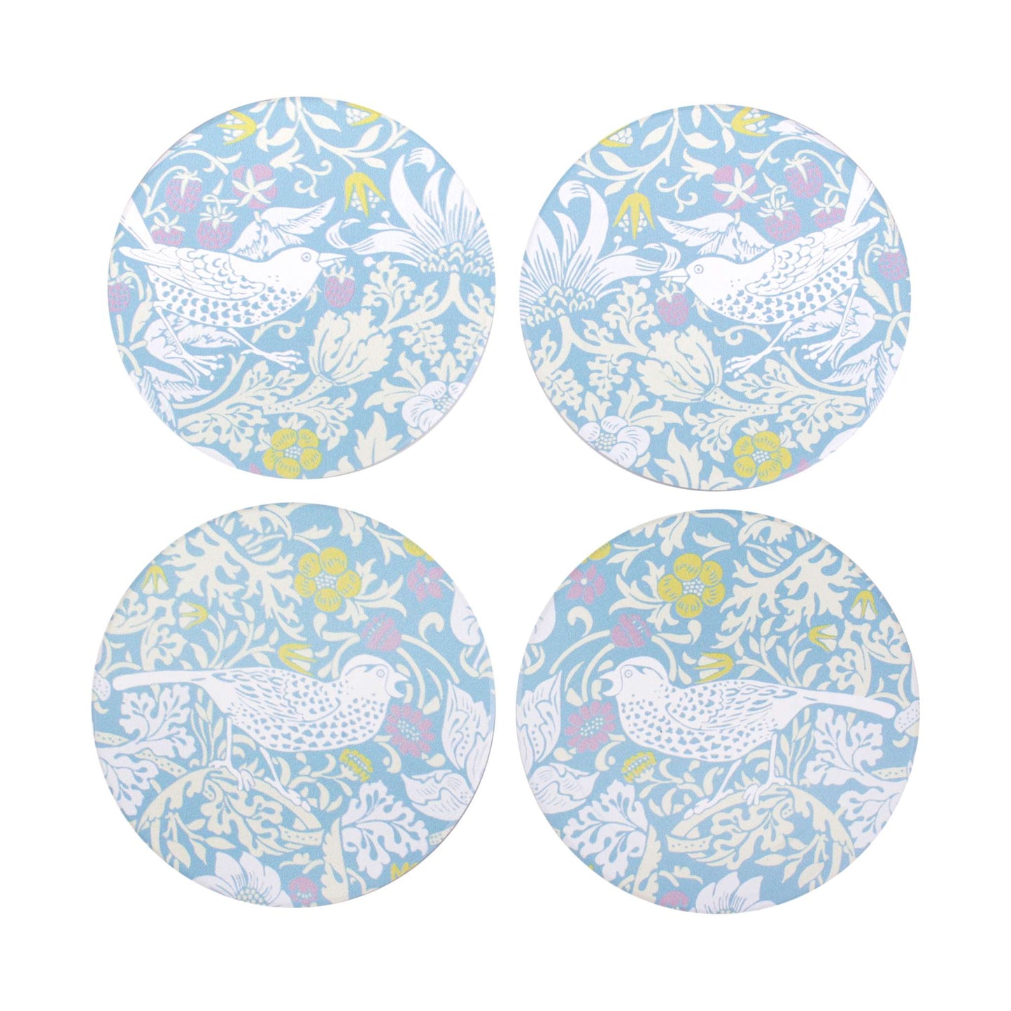 William Morris Coasters – Strawberry Thief Blue