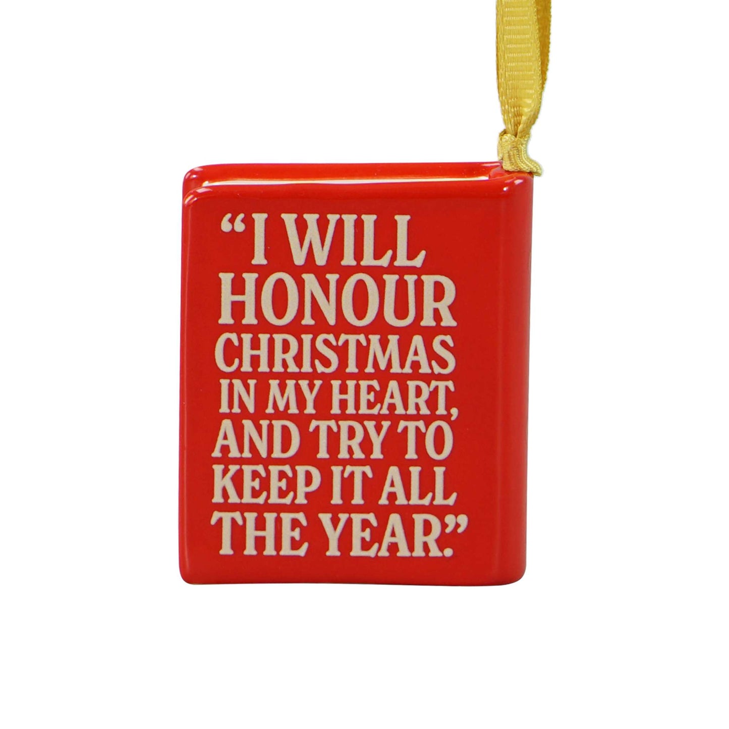 Charles Dickens A Christmas Carol Book Shaped Ceramic Hanging Decoration