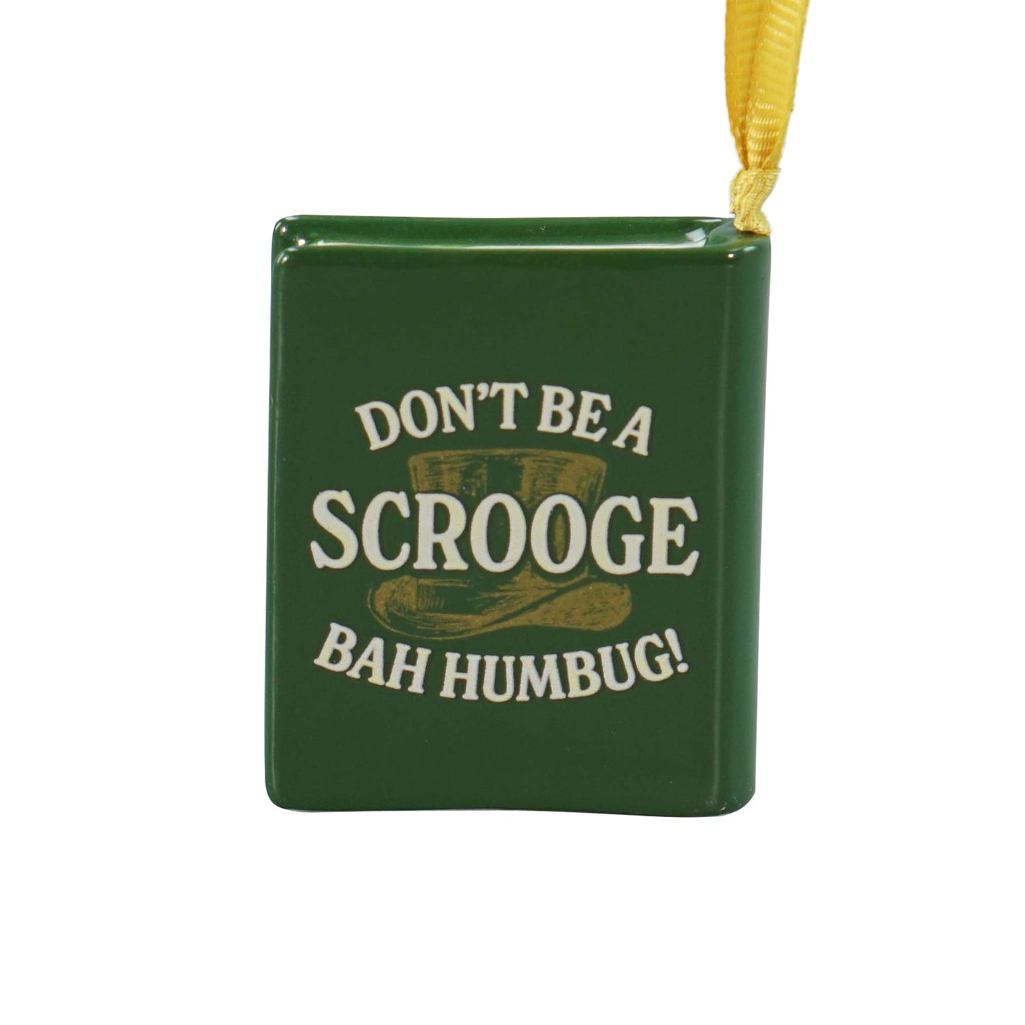 Charles Dickens A Christmas Carol Book Shaped Ceramic Hanging Decoration Bah Humbug