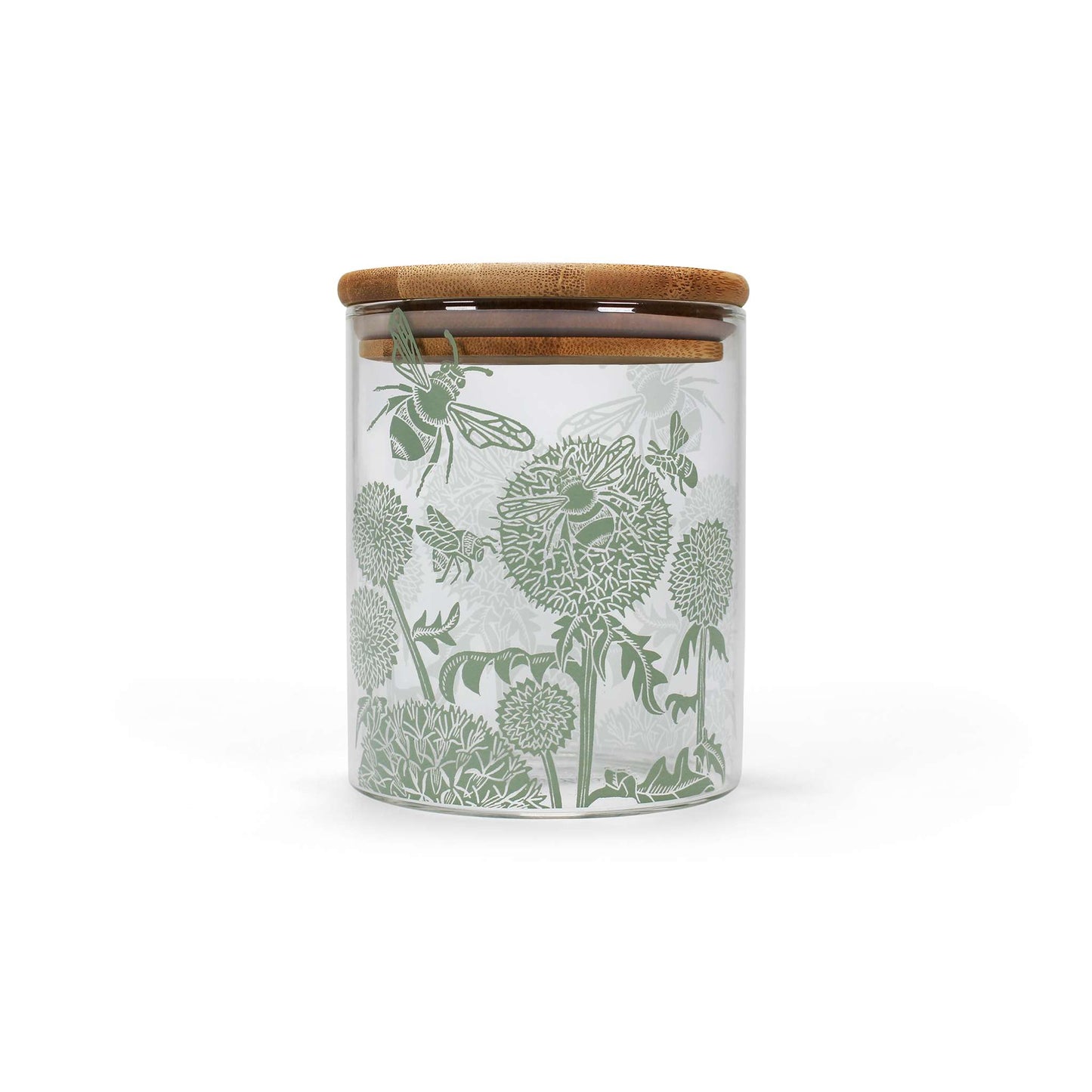 Glass Storage Jar Container Woodland Green