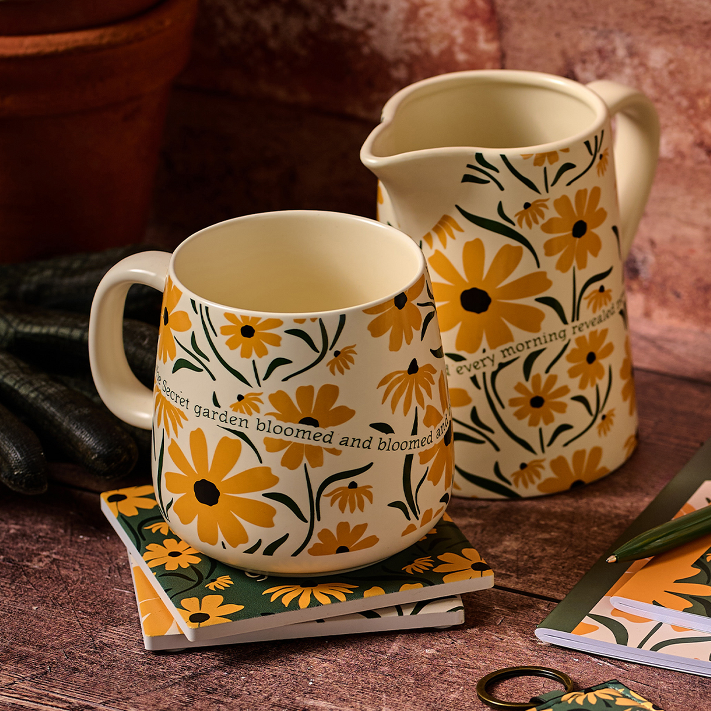 Secret Garden Ceramic Jug 17oz – Floral Gift