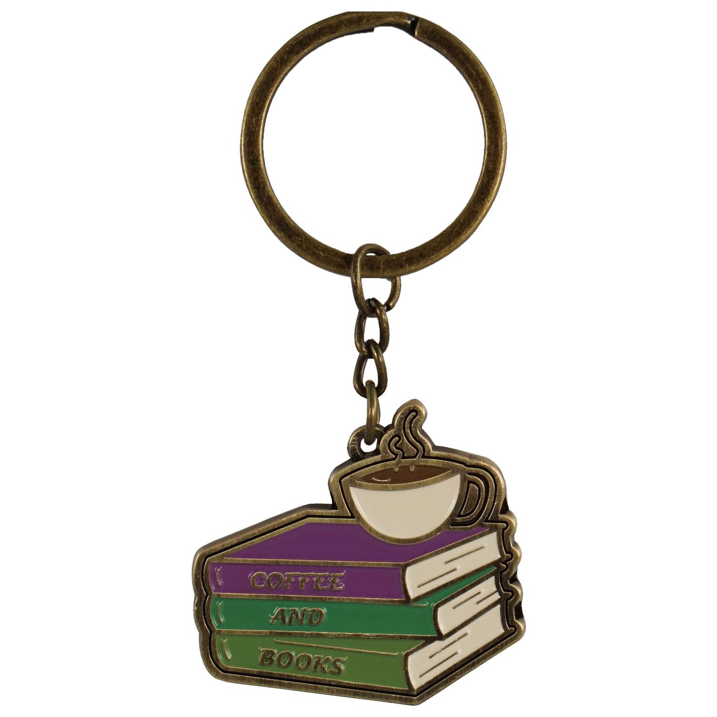 Metal Keyring – Coffee and Books