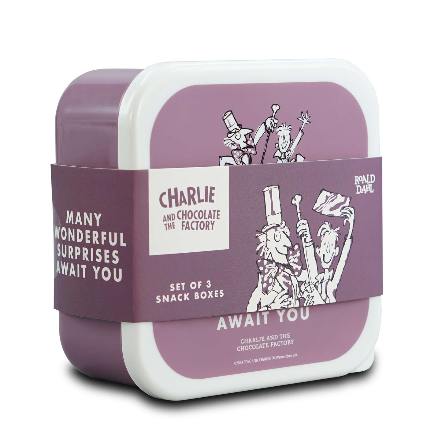 Snack Container Lunch Boxes Roald Dahl Charlie Chocolate