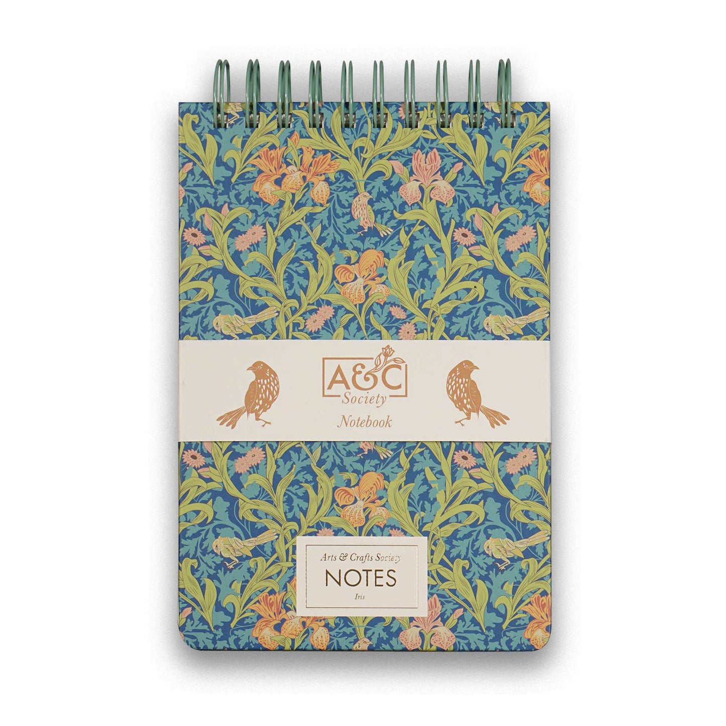 Vintage Iris Floral Oversized Spiral Notebook