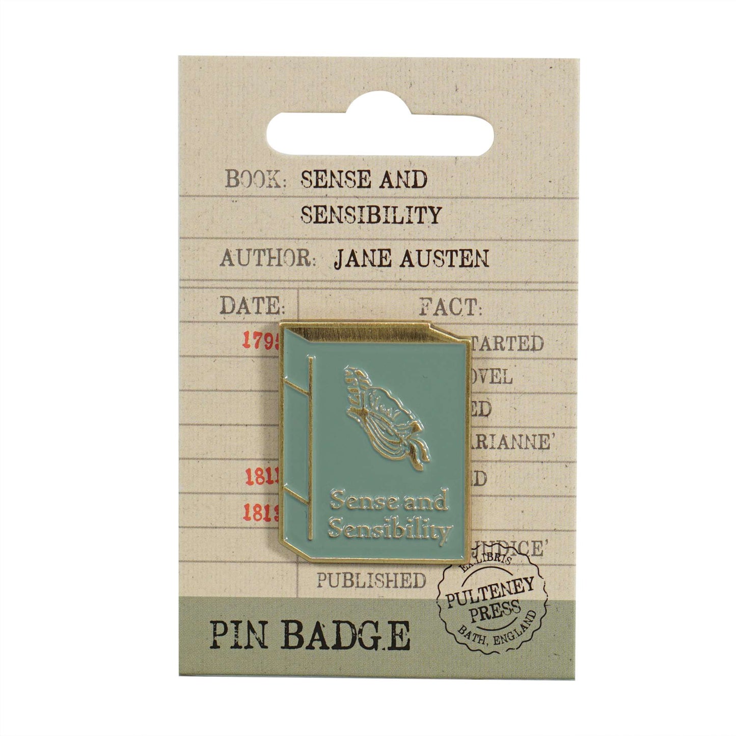 Jane Austen Sense and Sensibility Pin Badge