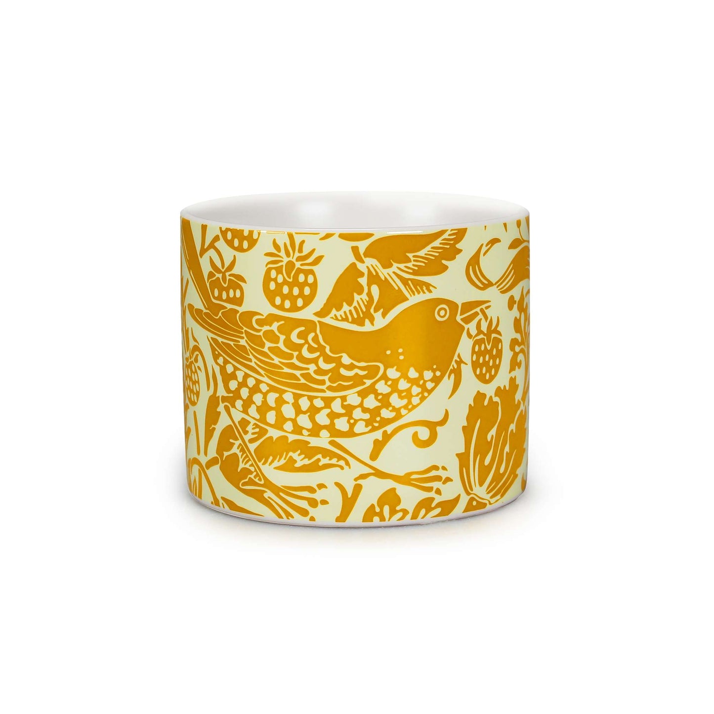 William Morris Plant Pot – Strawberry Thief Yellow