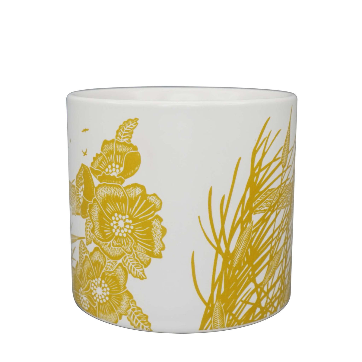 Bird Ceramic Plant Pot - Mustard Yellow 4 in