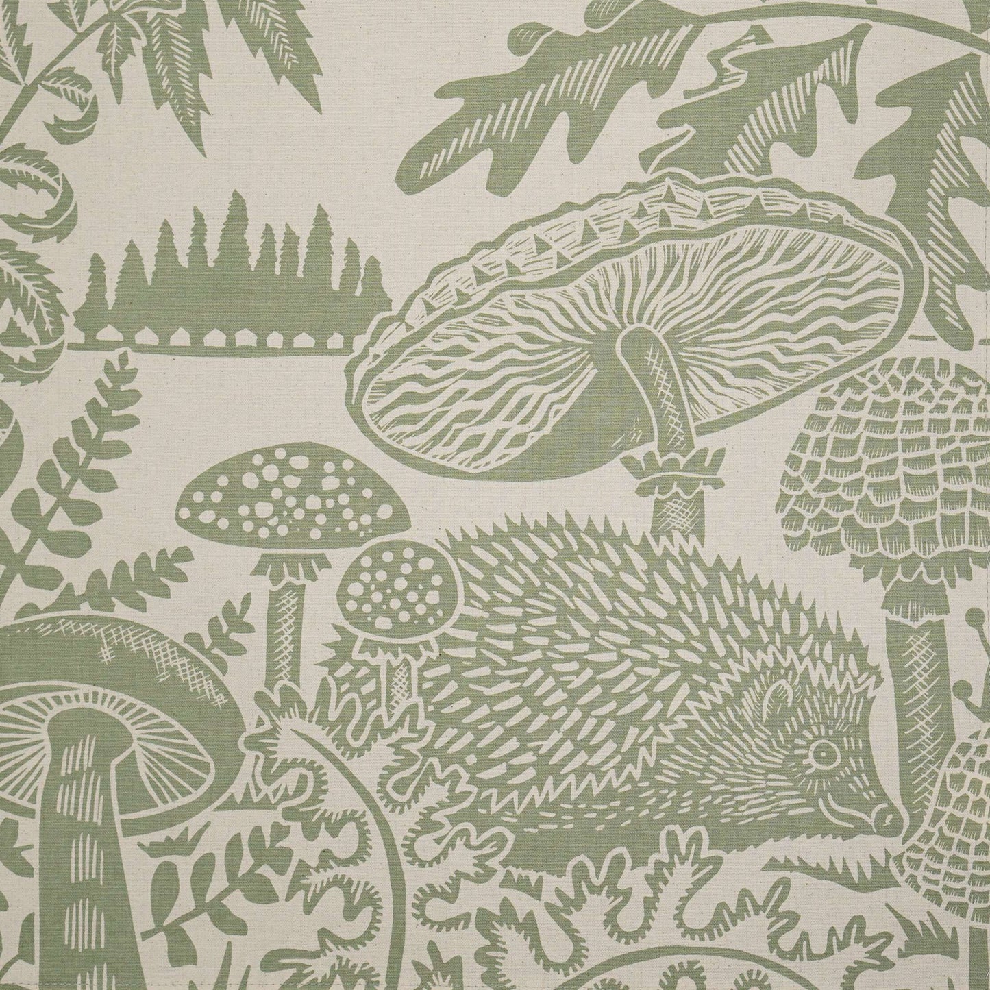Mushroom Hedgehog Woodland Tea Towel
