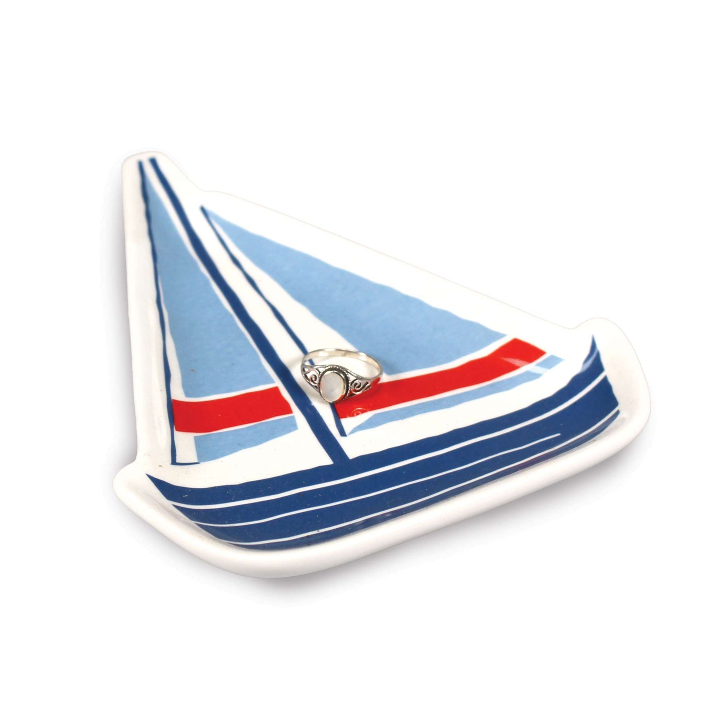 Trinket Key Ring Dish Coastal Sailing Boat