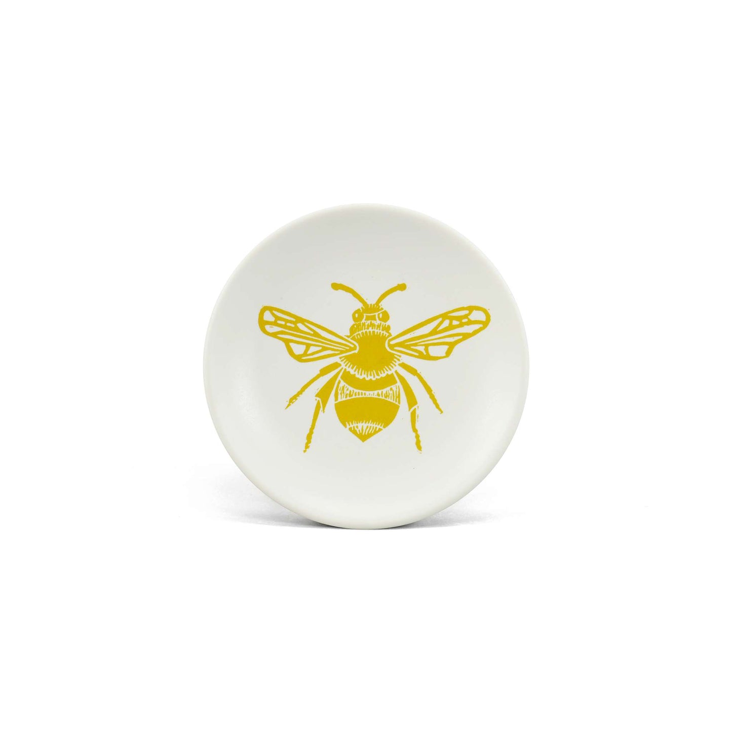 Trinket Key Ring Dish Bee Honey Mustard Yellow