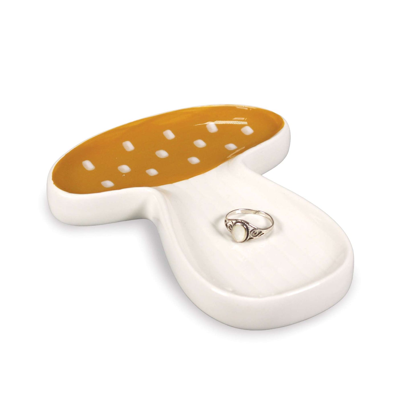 Trinket Key Ring Dish Ceramic Mushroom Woodland
