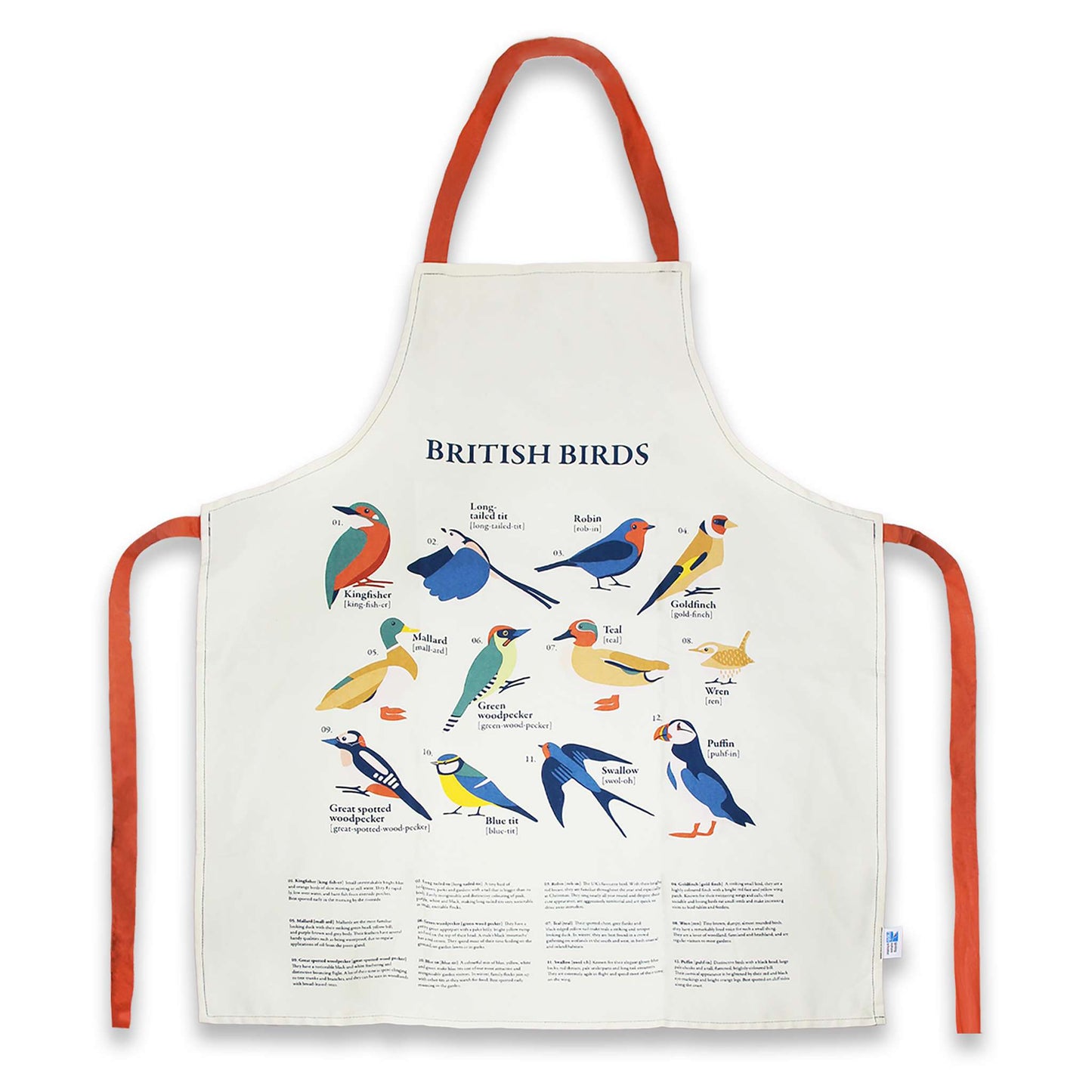 Recycled Cotton Apron British Birds