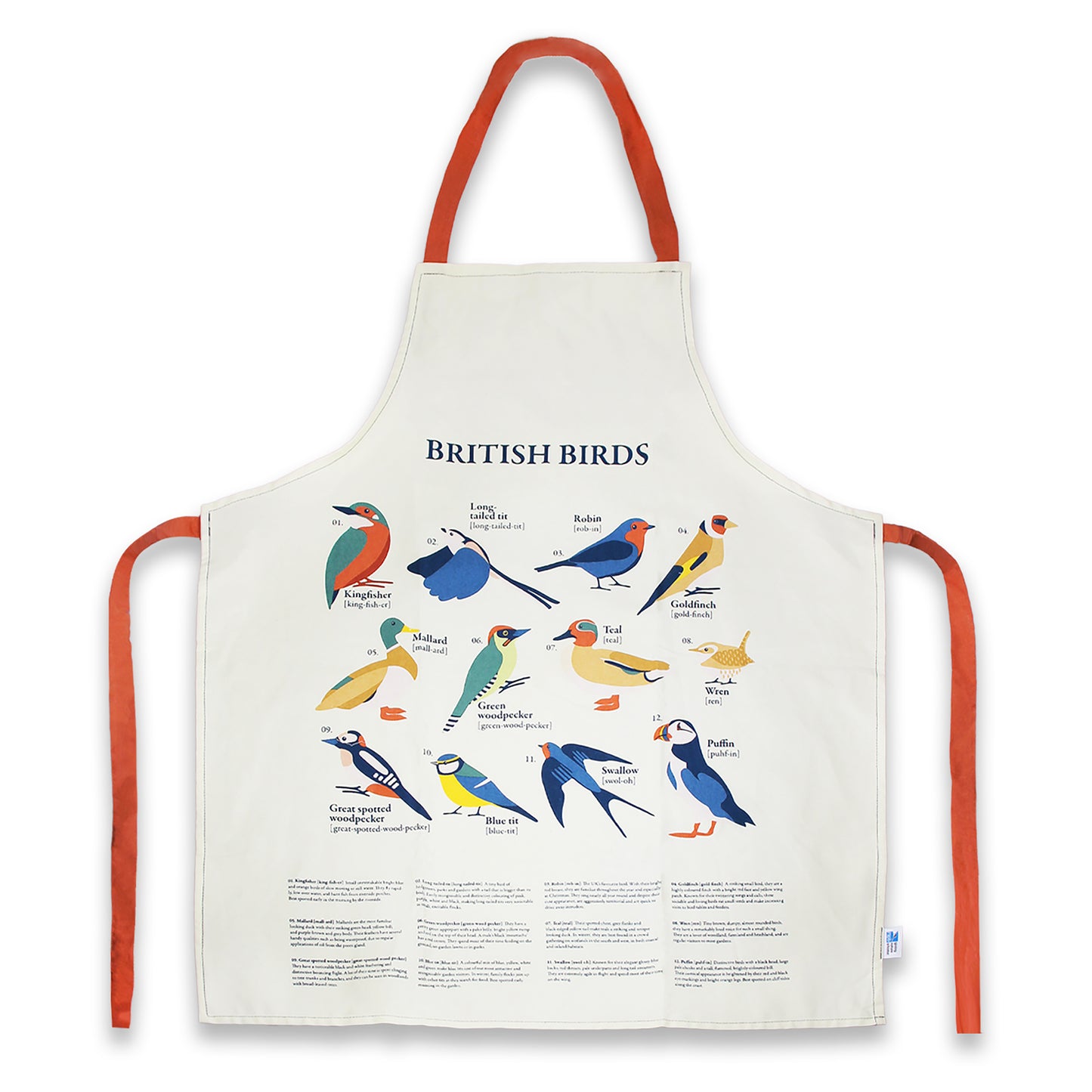Recycled Cotton Apron British Birds
