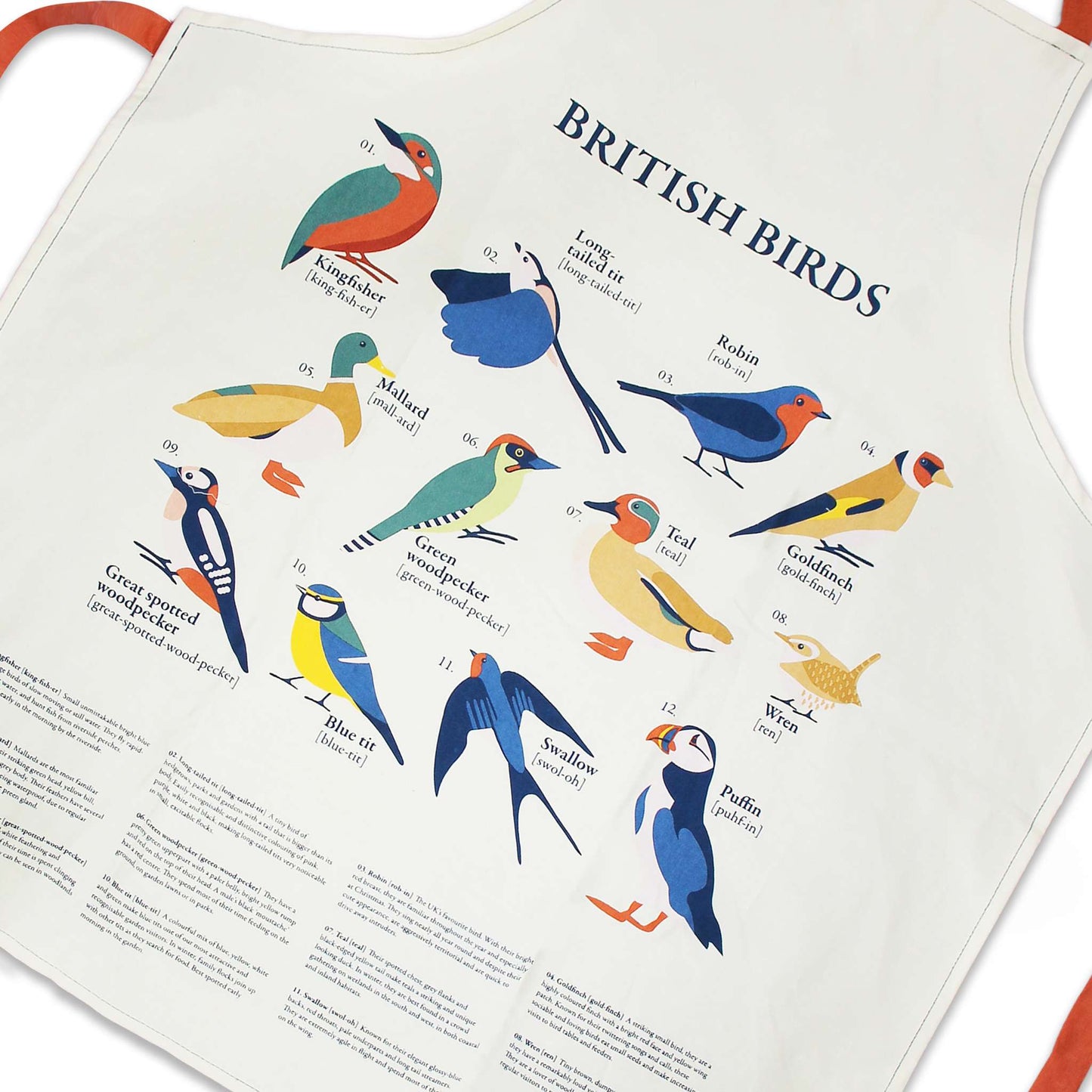 Recycled Cotton Apron British Birds