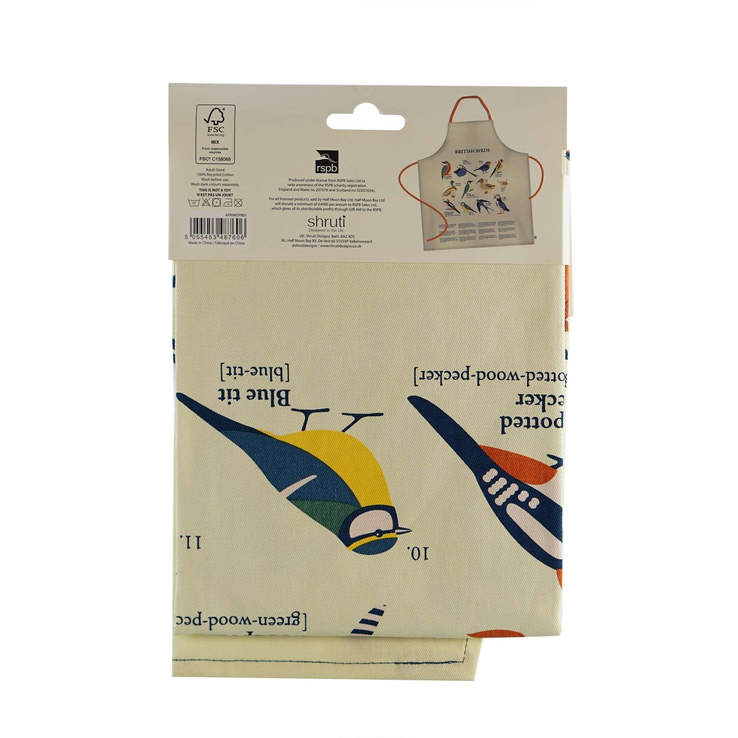 Recycled Cotton Apron British Birds