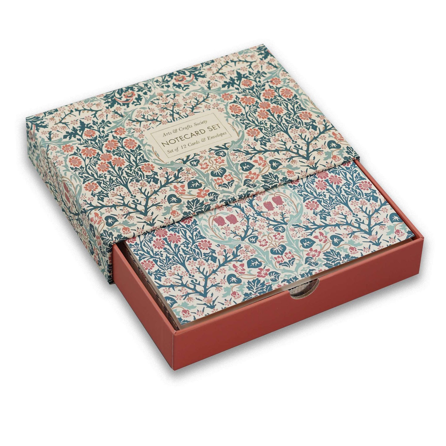 Vintage Floral Note Card Set - 12 Cards & Envelopes
