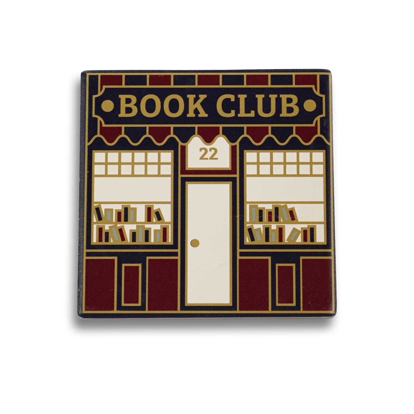 Ceramic Square Coaster – Book Club