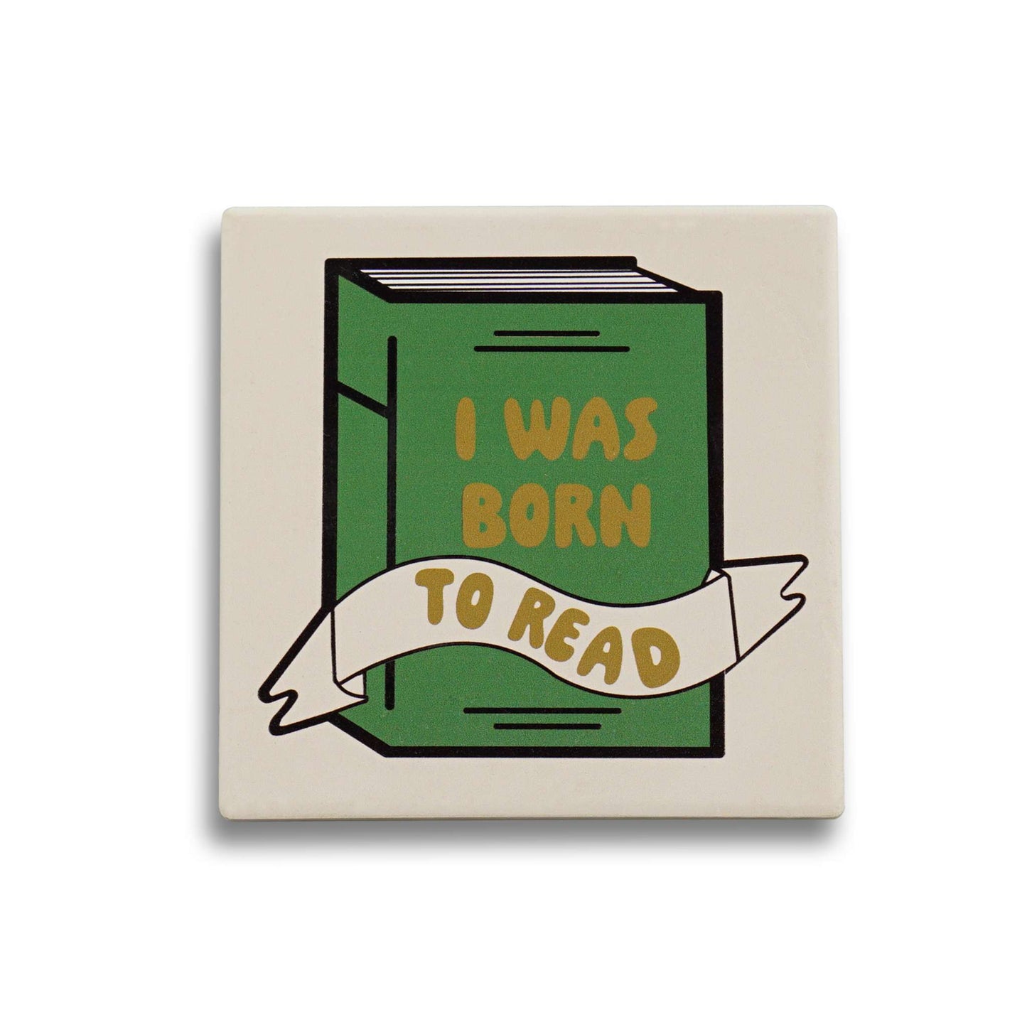 Ceramic Square Coaster – Born to Read