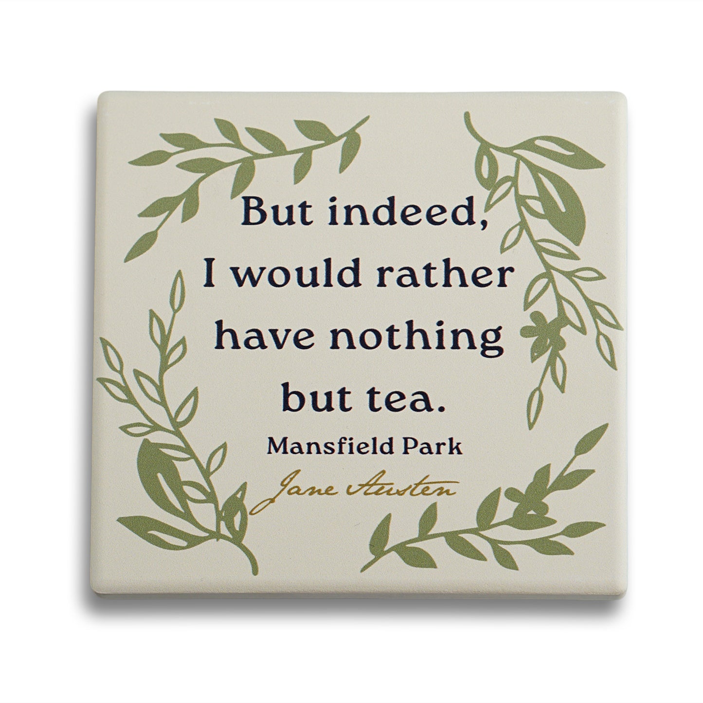 Jane Austen Mansfield Park Square Ceramic Coaster