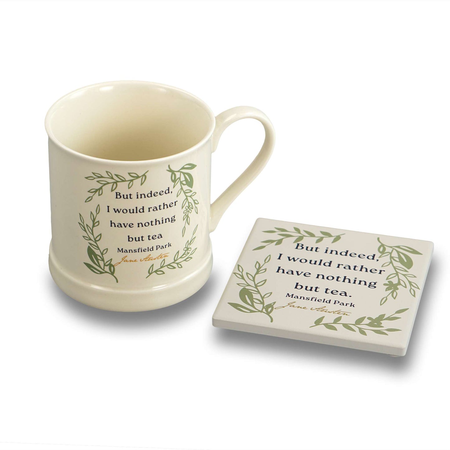 Jane Austen Mansfield Park Square Ceramic Coaster