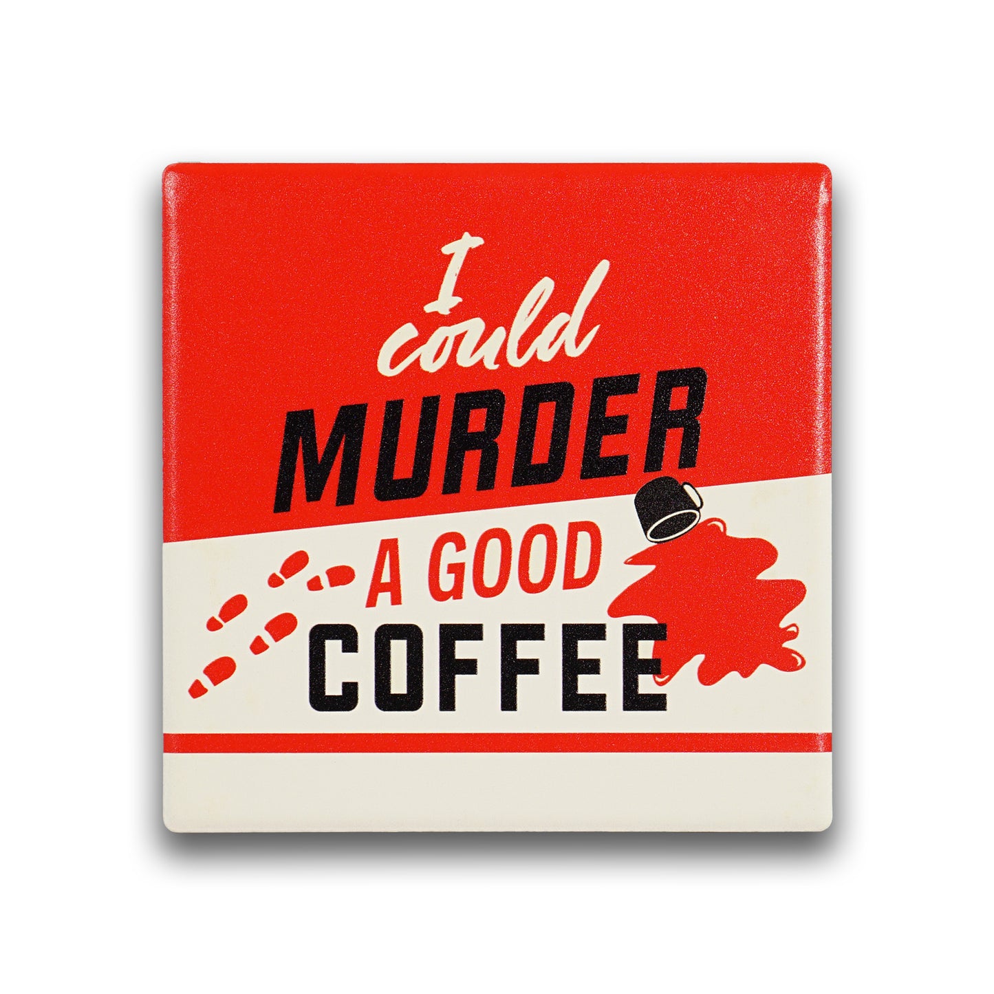 Ceramic Square Coaster - Murder Mystery Book Club (Coffee)