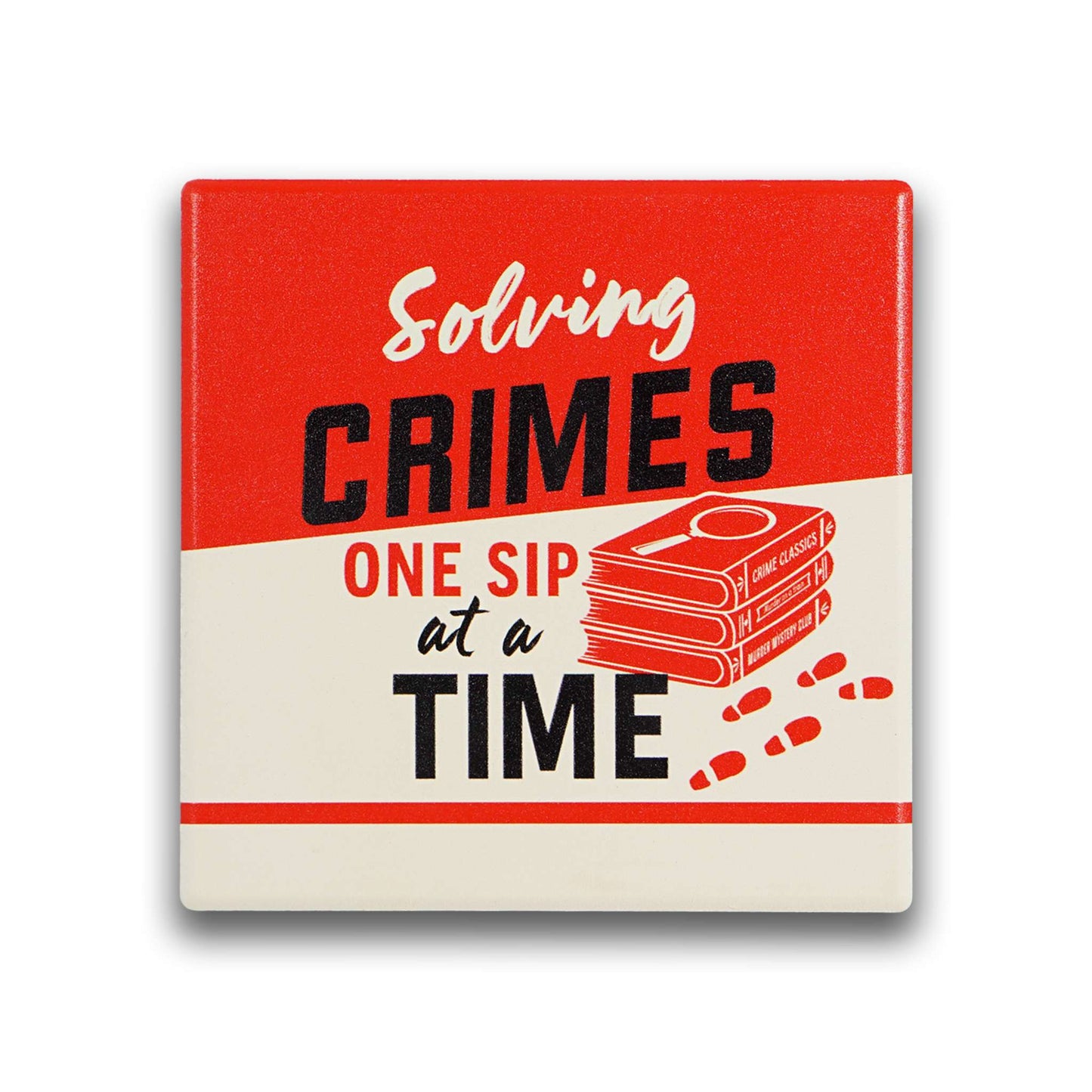 Ceramic Square Coaster - Murder Mystery Book Club (Time)