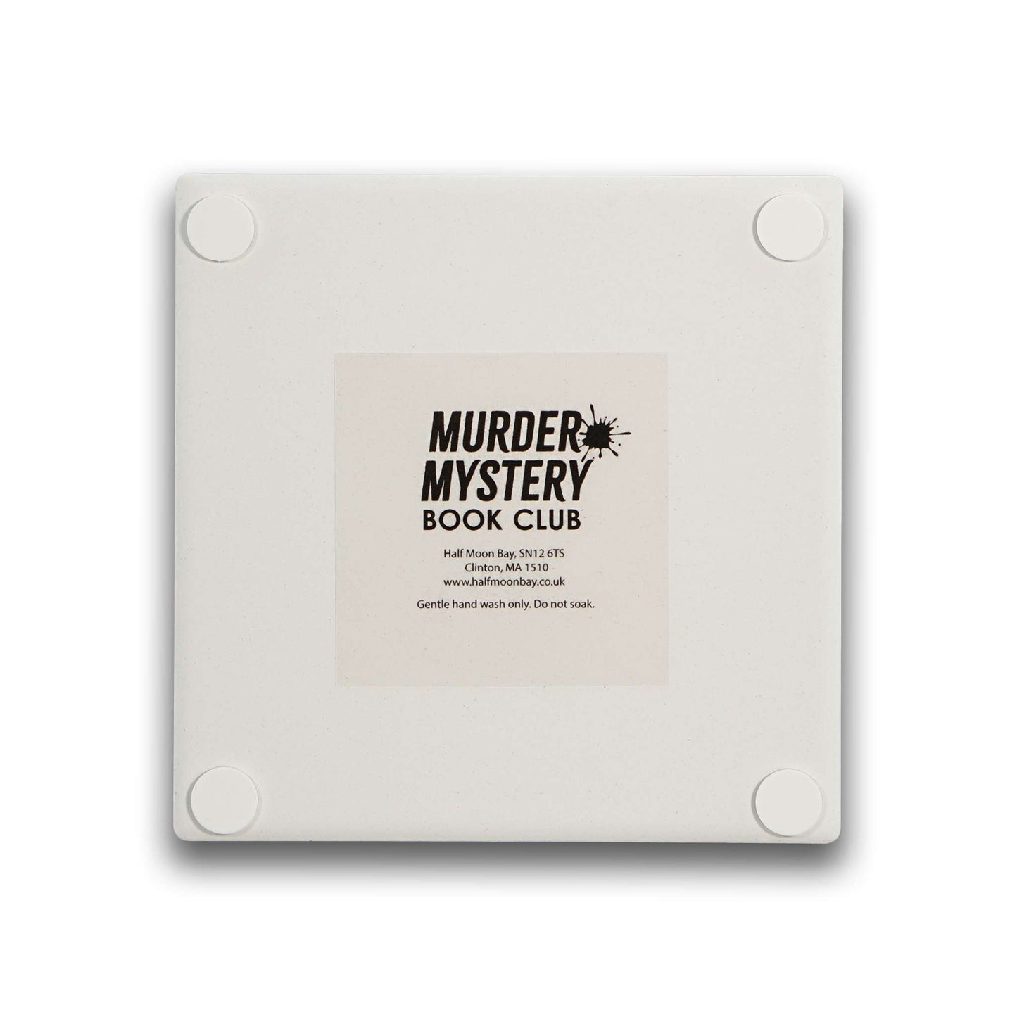 Ceramic Square Coaster - Murder Mystery Book Club (Time)
