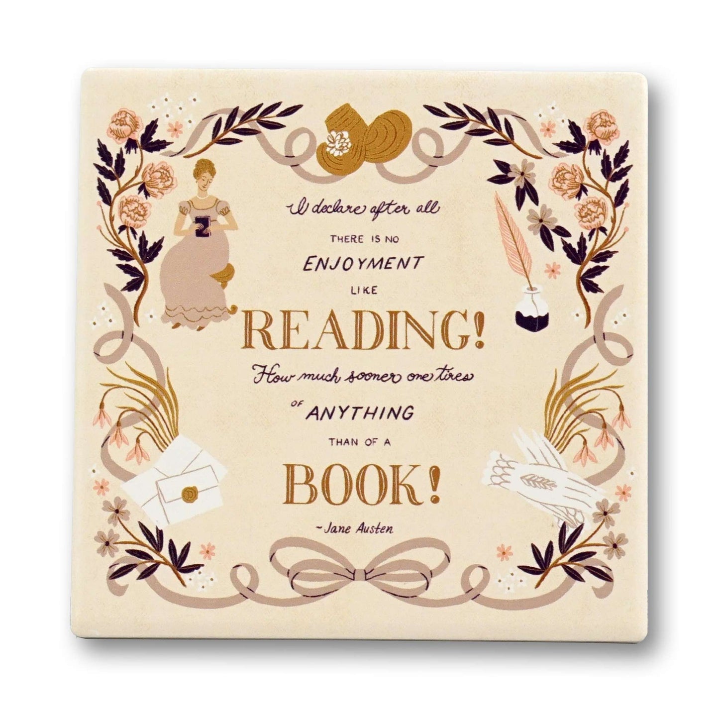 Jane Austen Pride and Prejudice Ceramic Coaster