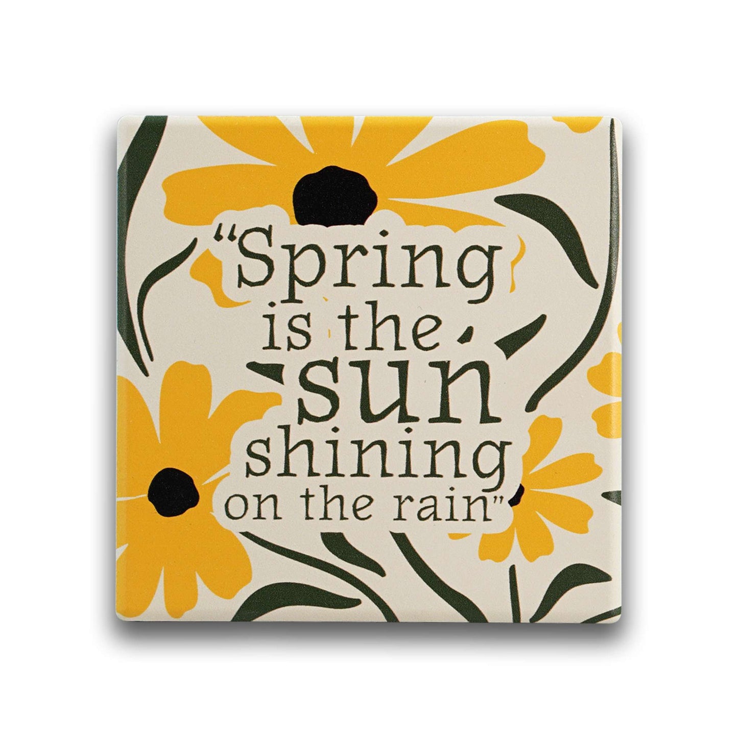 Secret Garden Ceramic Coaster – Cream Floral Gift