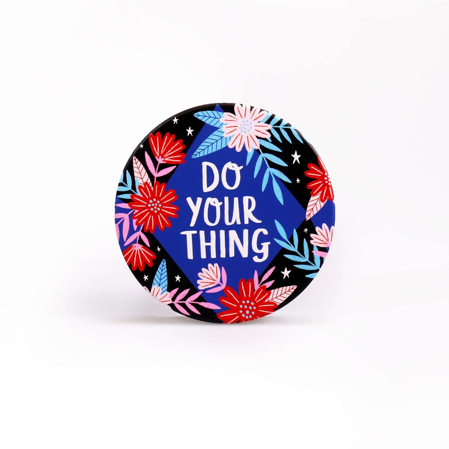 Ceramic Coasters Floral Pattern Positive Uplifting message
