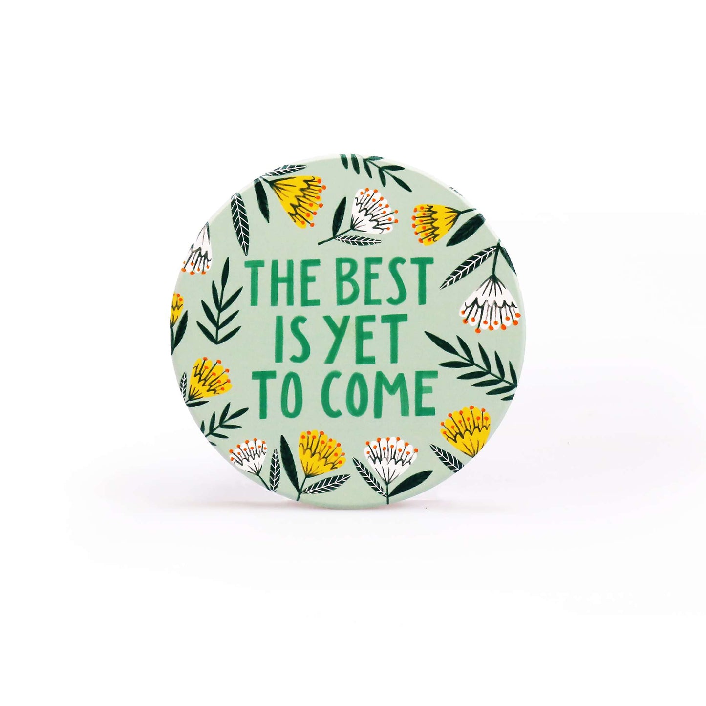 Ceramic Coasters Floral Pattern Positive Uplifting message