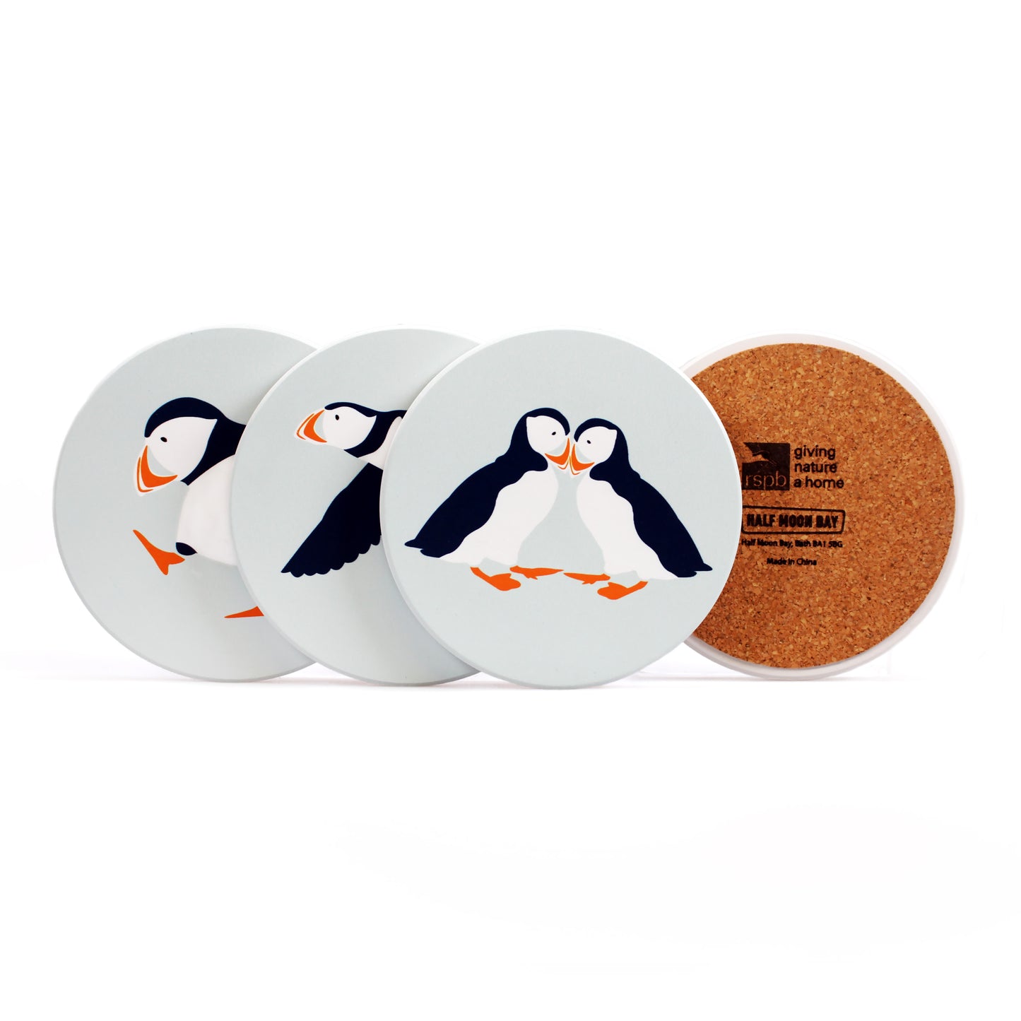 Puffin Coasters Set of 4 – Coastal Bird Gift