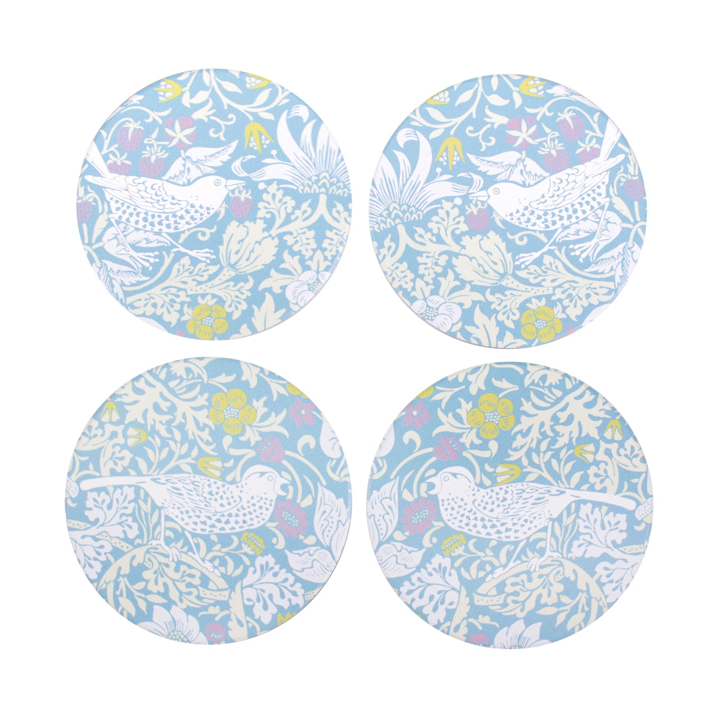 William Morris Coasters – Strawberry Thief Blue