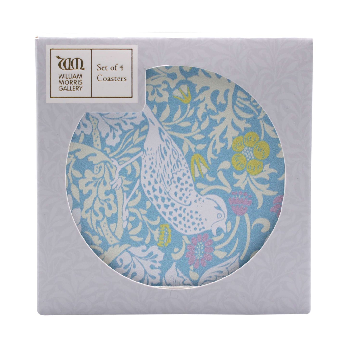 William Morris Coasters – Strawberry Thief Blue