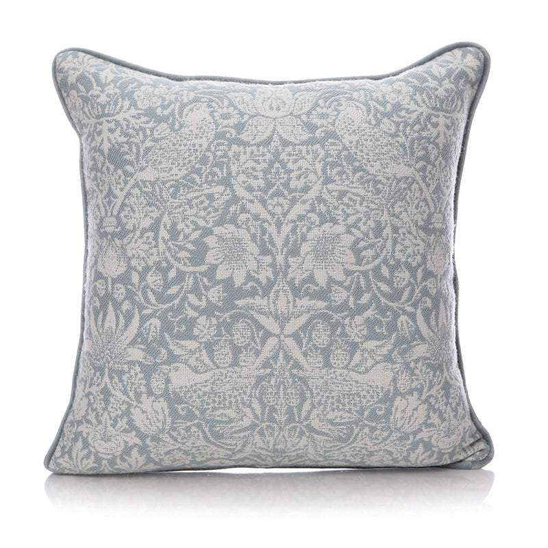William Morris Chair Cushion – Strawberry Thief Light Blue