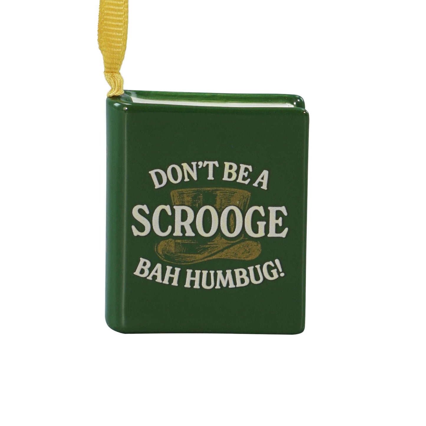 Charles Dickens A Christmas Carol Book Shaped Ceramic Hanging Decoration Bah Humbug
