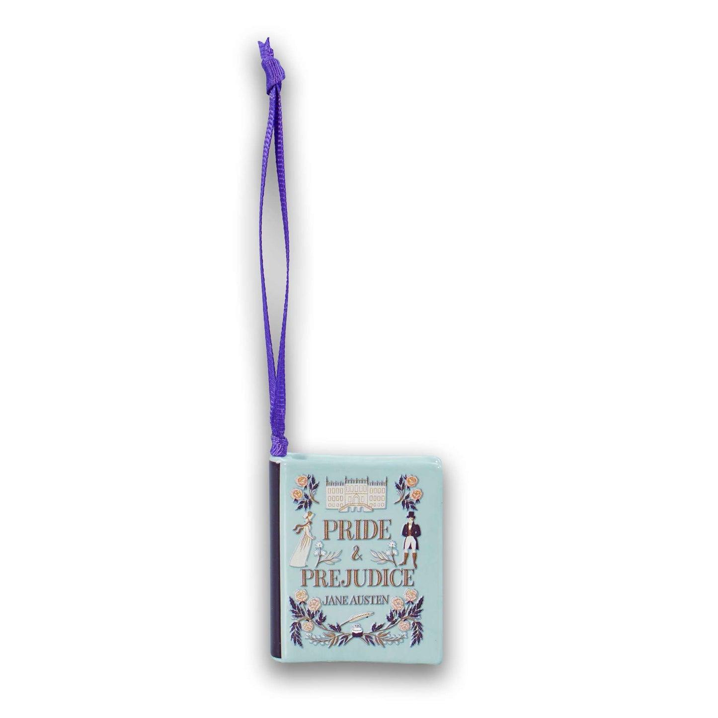 Jane Austen Book Shaped Ceramic Hanging Decoration