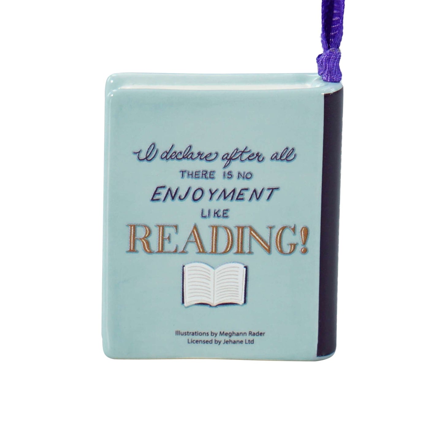 Jane Austen Book Shaped Ceramic Hanging Decoration