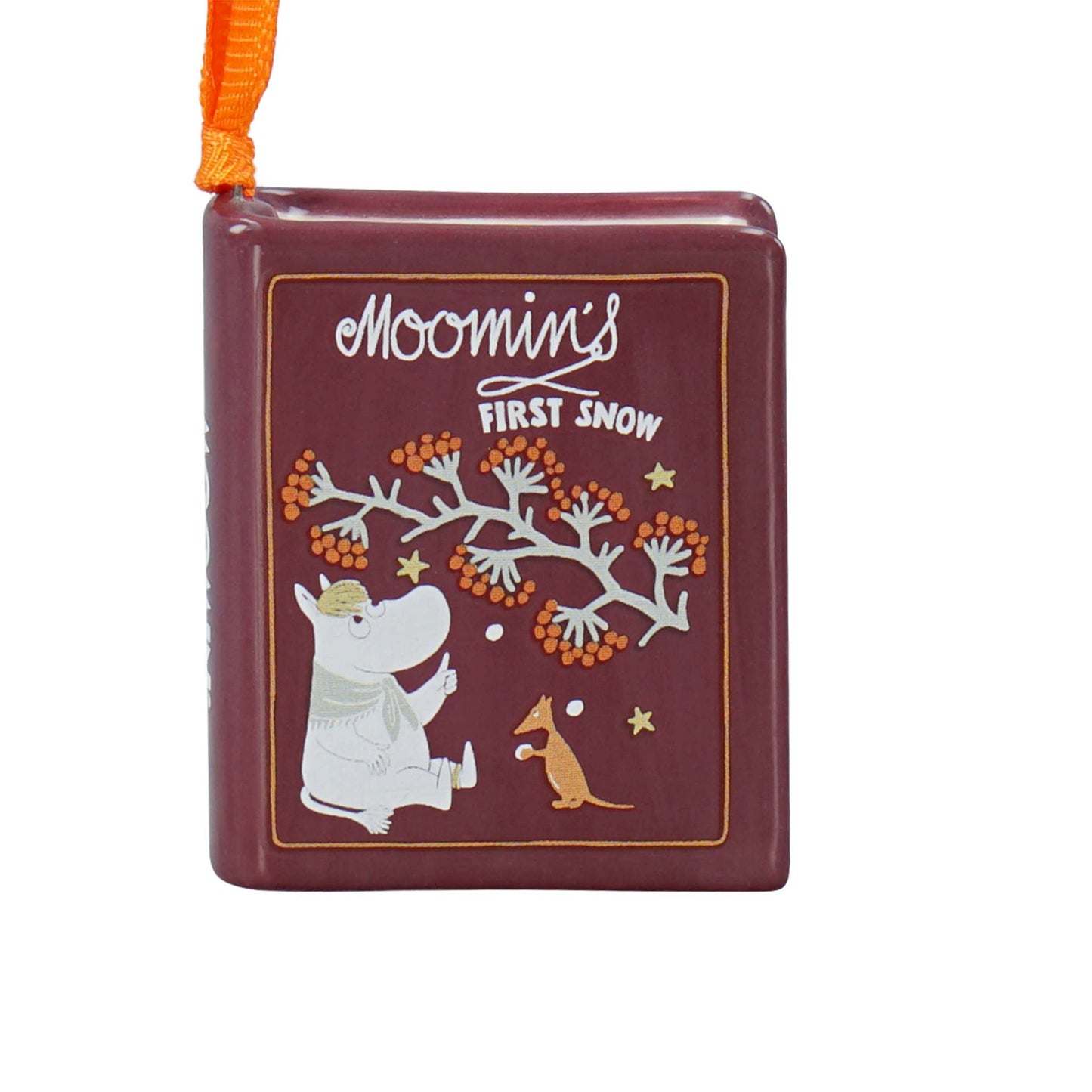 Moomin First Snow Book Shaped Ceramic Hanging Decoration