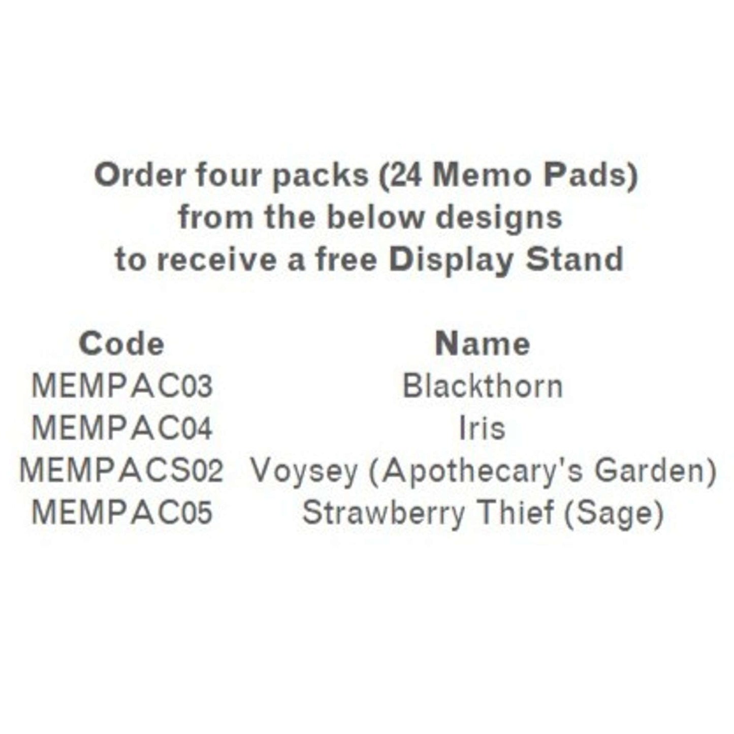 Memo Counter Top Display - Arts & Crafts