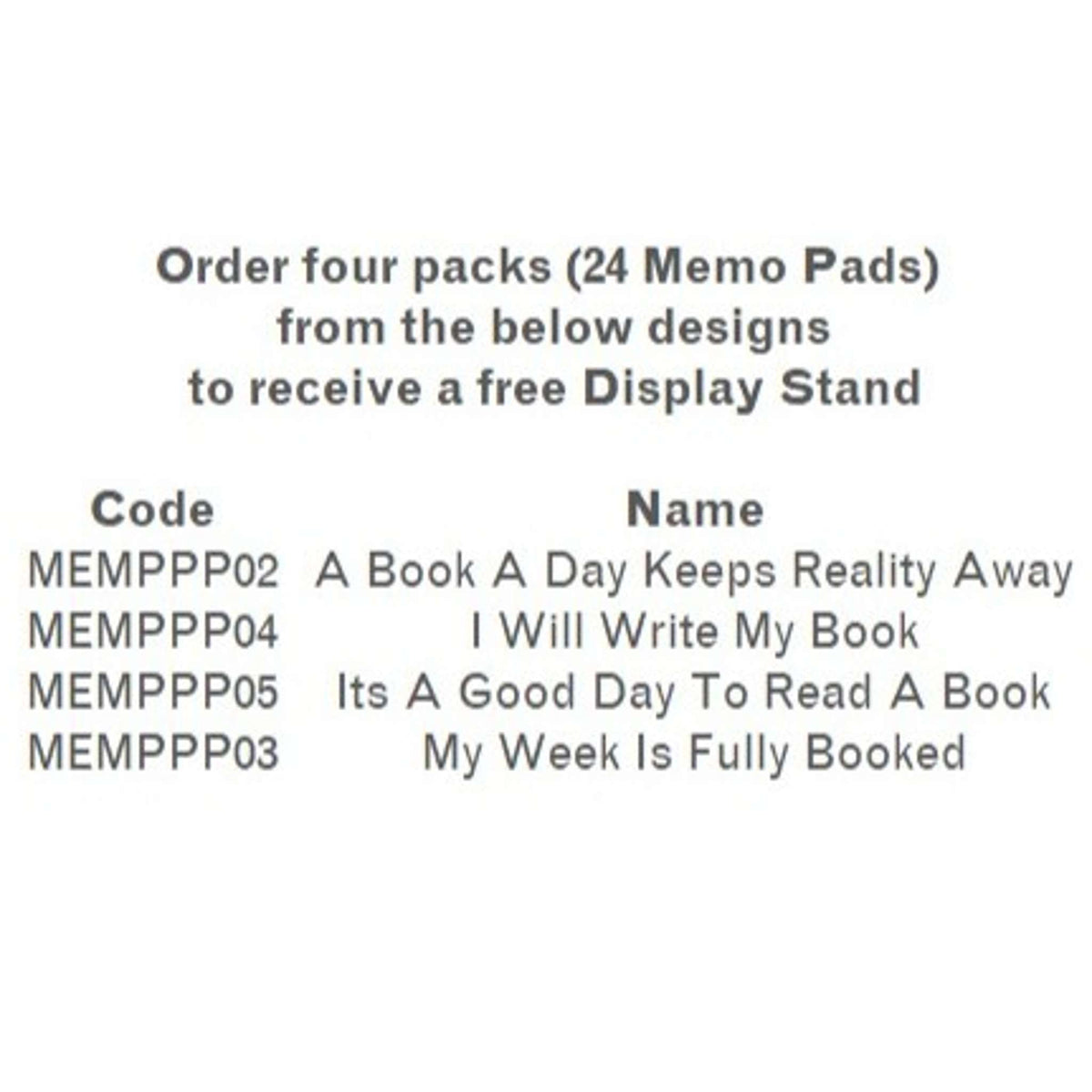 Memo Counter Top Display Header - Pulteney Press – www ...