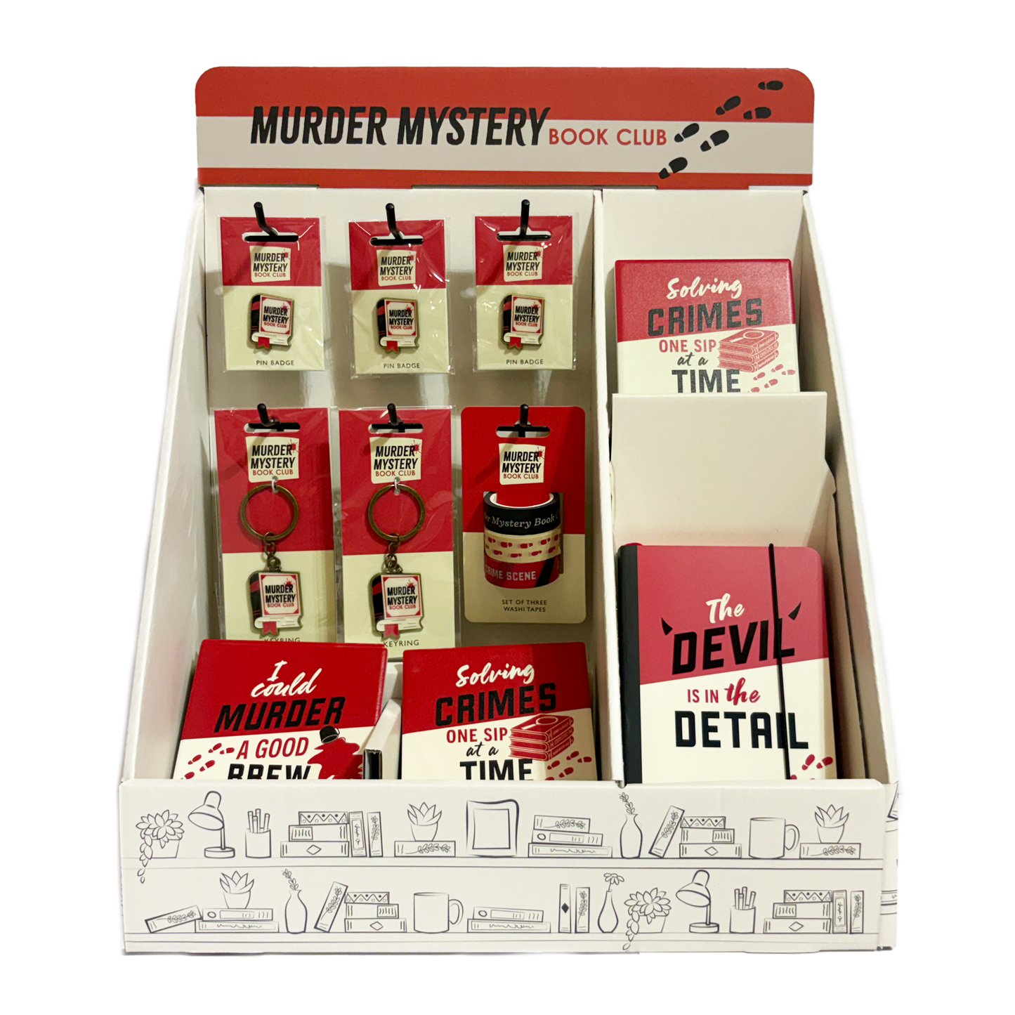 Mixed Counter Top Display Header - Murder Mystery