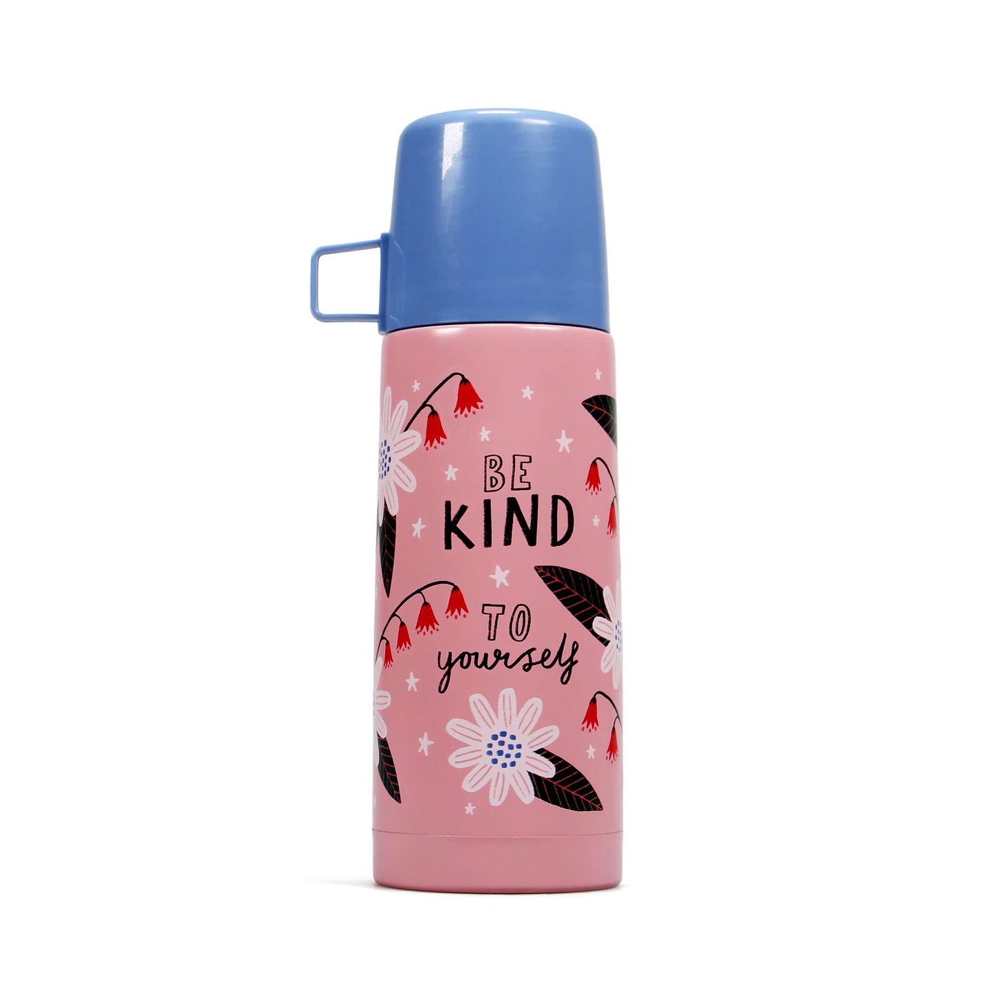 Thermal Flask Floral Pattern Pink Thoughtful Words