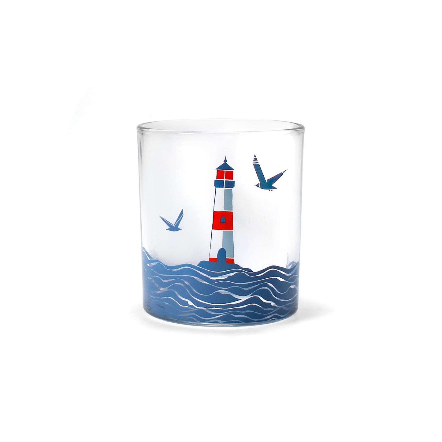 Drinking Glass Tumbler Coastal Lighthouse Sea
