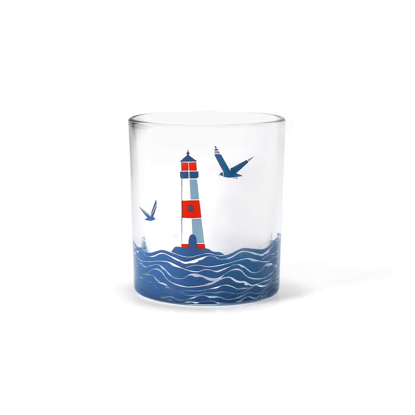 Drinking Glass Tumbler Coastal Lighthouse Sea
