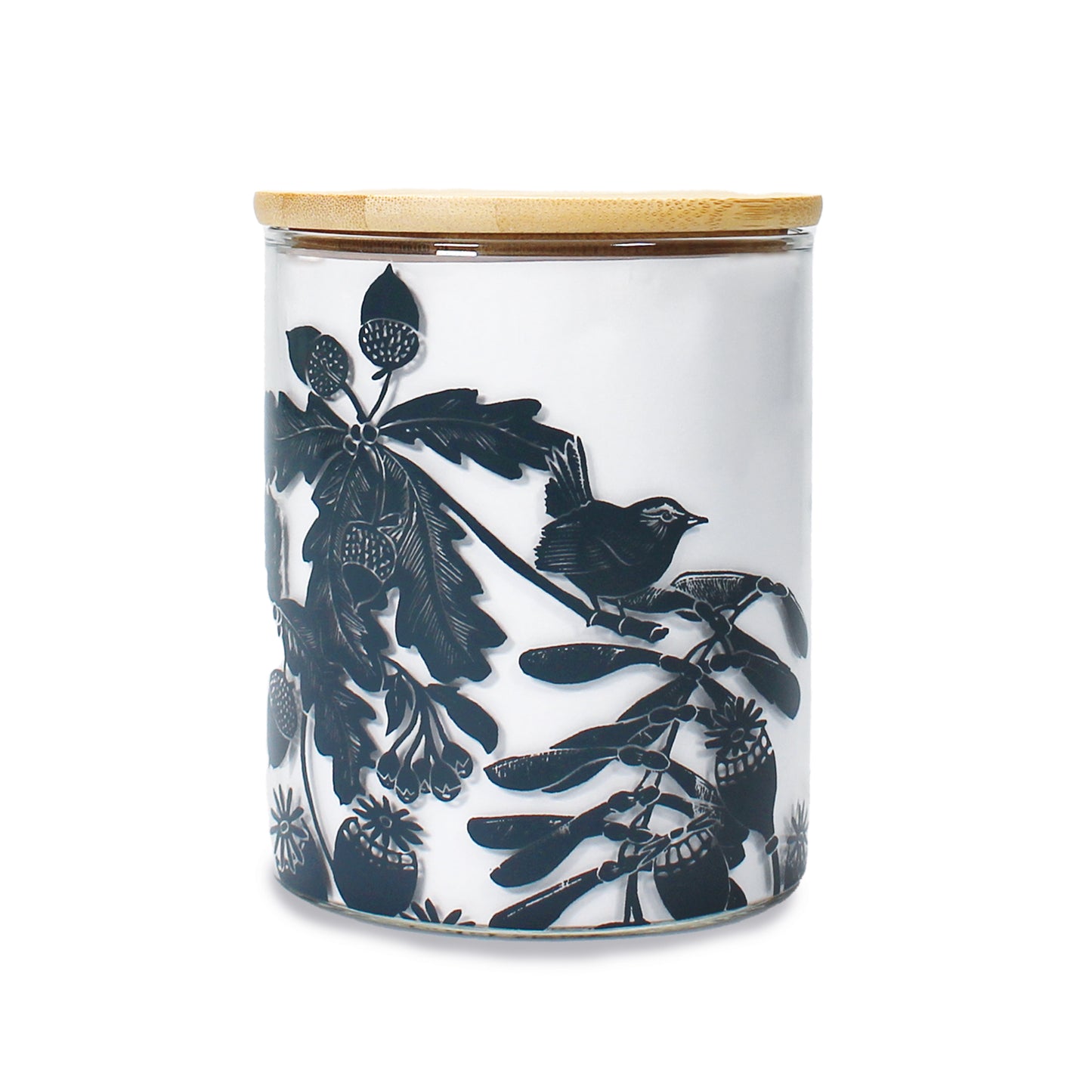 Glass Storage Jar Container Woodland Blue